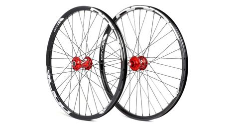 Paire de roues pride control v1 cruiser 36h moyeu rouge disque