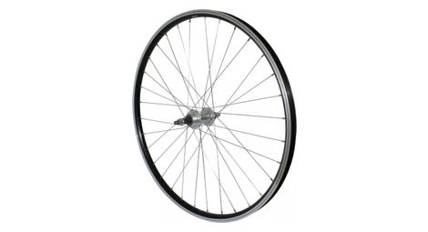 Roue vtt 26  p2r arriere alu noir double paroi moy alu roue libre 7-6v. axe plein