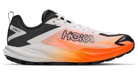 Chaussures Trail Hoka Zinal 3 Blanc/Orange Femme