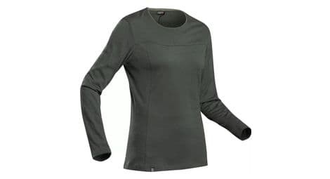 T-shirt manica lunga donna forclaz trek 500 merino grey