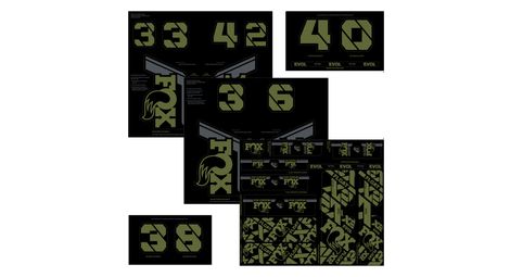 Kit stickers fox racing shox fourche et amortisseur olive drab