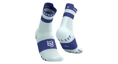 Calcetines Compressport Pro Racing V4.0 Run High Blanco/Azul