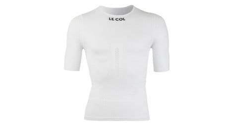 Camiseta de manga corta unisex pro mesh collar blanco