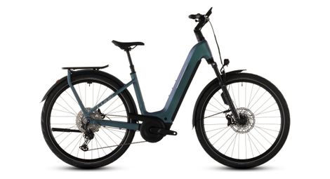 VTC Électrique Cube Kathmandu Hybrid EXC 800 EasyEntry Shimano Deore XT 12V 800 Wh Bosch 120 Nm 700 mm Vert/Bleu Gris Prism 2026