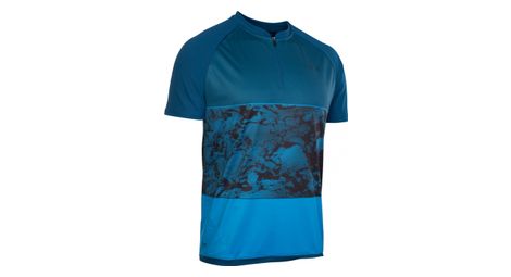 Maglia manica corta mezza zip blu ion traze amp