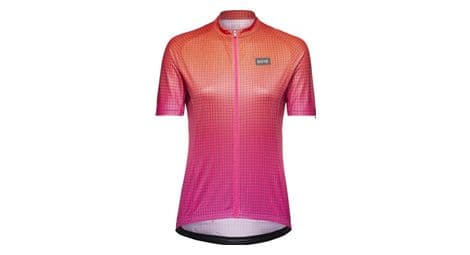 Gore wear grid fade women's short sleeve jersey pink orange