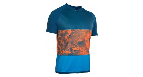 Maillot manches courtes ion traze amp half zip bleu / orange