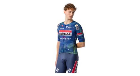 Maillot Manches Courtes Castelli Aero Race 8S Soudal Quickstep Bleu Homme