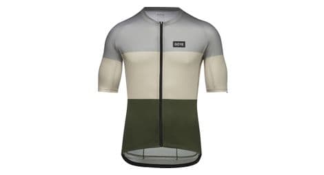 Maillot manches courtes gore wear spirit stripes gris beige