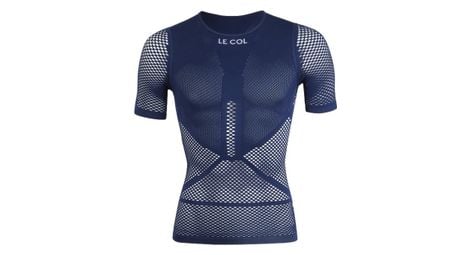 Camiseta de manga corta pro mesh collar unisex azul