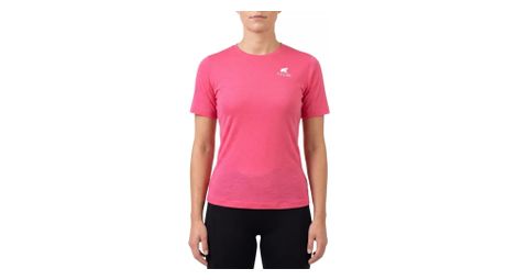 T-shirt technique femme Fjork Merino Bjork MC 140 en laine mérinos – respirant, thermorégulateur et anti-odeurs rose
