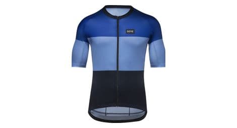Maillot manches courtes gore wear spirit stripes bleu noir