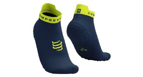 Compressport pro racing socks v4.0 run low blue green 35-38