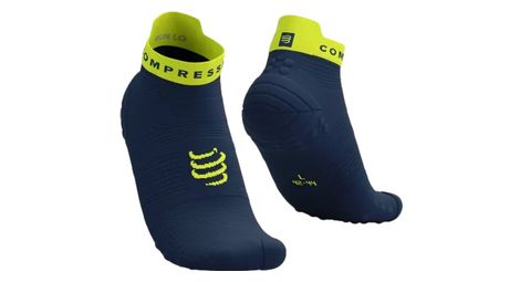 Calcetines compressport pro racing v4.0 run low azul verde