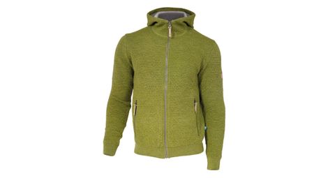 Ivanhoe cardigan morel hood male pour homme en laine-vert oasis