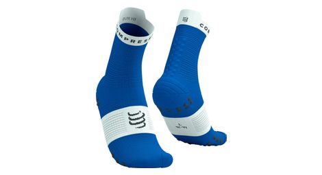 Calcetines Compressport Pro Racing V4.0 Run High Azul/Blanco