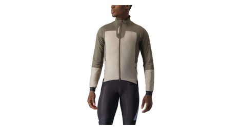 Chaqueta de manga larga castelli fly thermal beige/marrón m