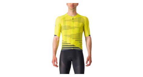 Maillot manches courtes castelli climber s 4 0 jaune bleu
