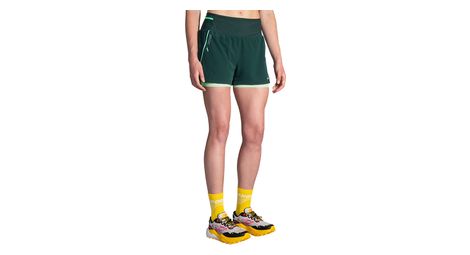 Pantalones cortos 2 en 1 para mujer brooks high point trail 3inch gris verde s