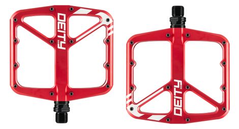Paire de pédales plates deity supervillain rouge