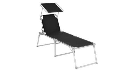 Chaise longue bain de soleil transat de relaxation grand modele 65 x 200 x 48 cm charge 150 kg avec 