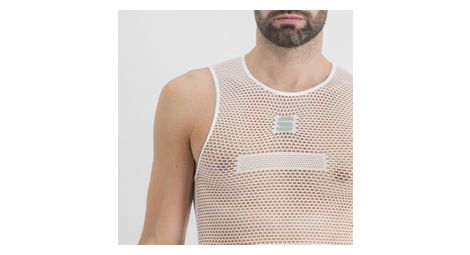 Armelloses Unterhemd 2nd Skin Mesh Weis