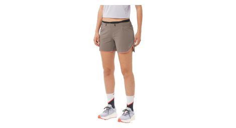 Pantalones cortos salomon sense aero 5in beige para mujer