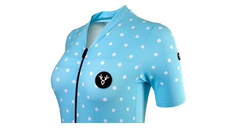 Bleine Blau Damen Kurzarm Trikot Angepasste Passform