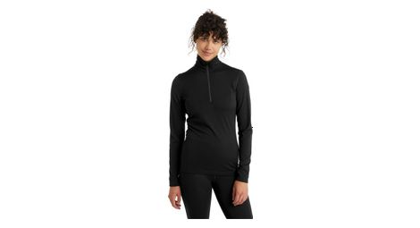 Maillot manches longues femme icebreaker mérinos 200 oasis half zip noir