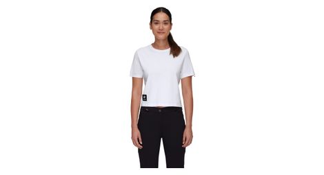 T shirt cropped femme mammut massone patch blanc