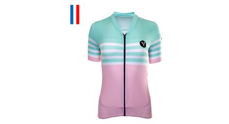 Maillot manches courtes femme lebram tourmalet rose coupe ajustee