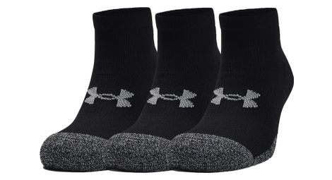 3 paires de chaussettes unisexe under armour heatgear locut noir