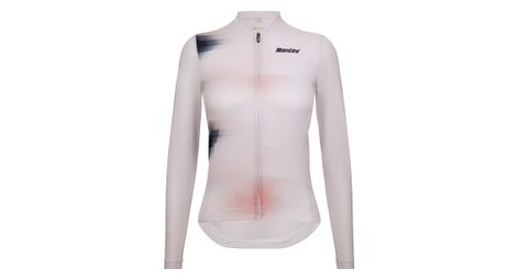 Maillot manches longues unisexe santini ombra eco sleek blanc