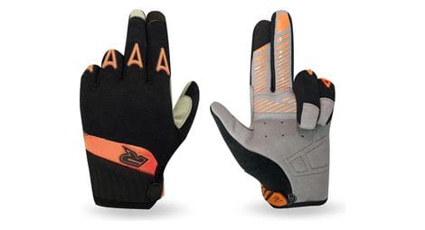 Guantes largos guantes racer guantes rock d3o negro / naranja