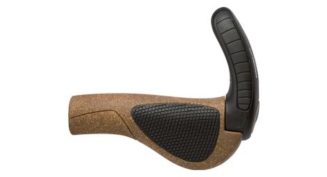 Poignees avec bar end ergon gp3 biokork marron noir