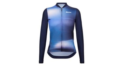 Maillot manches longues unisexe santini ombra eco sleek bleu