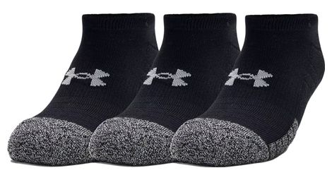 3 paires de chaussettes unisexe under armour heatgear no show noir