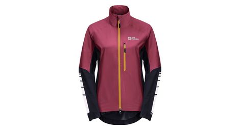 Veste imperméable jack wolfskin morobbia 2.5l rouge femme