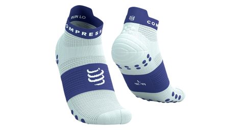 Calcetines Compressport Pro Racing V4.0 Run Low Blanco/Azul