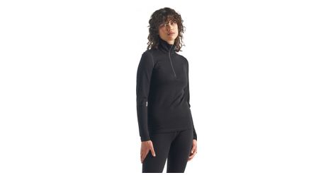 Maillot manches longues femme icebreaker mérinos 260 tech half zip noir