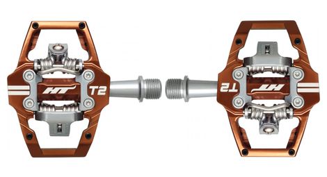 Pedales automáticos HT Components T2 Bronce/Plata
