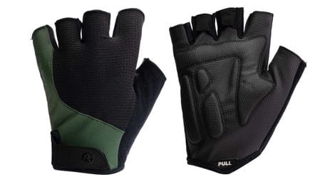 Gants velo rogelli essential - homme - noir/vert militaire