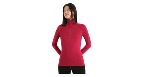 Maillot manches longues femme icebreaker 260 tech half zip rouge