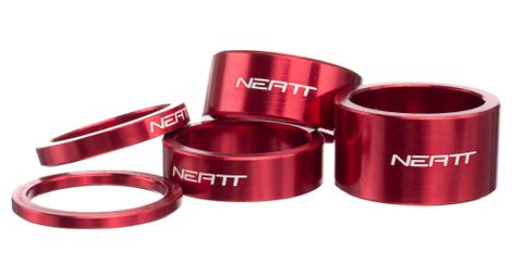 Neatt kit of aluminium spacers (x5) red