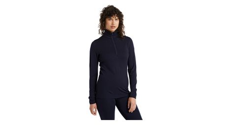 Maillot manches longues femme icebreaker merinos 260 tech half zip bleu marine