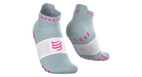 Calcetines Compressport Pro Racing V4.0 Run Low Azul/Rosa