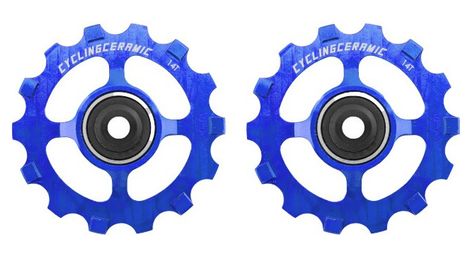 Jaula cyclingceramicnarrow 14t para desviador shimano dura-ace r9100/ultegra r8000/ultegra rx/grx/xt/xtr 11v azul