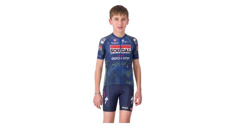 Maillot Manches Courtes Castelli Aero Kid Soudal Quickstep Bleu Enfant
