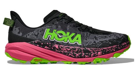 hoka speedgoat 6 black green rose men s trail shoes