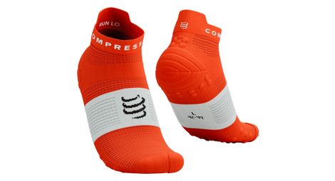 Calze Compressport Pro Racing V4.0 Run Low Arancione/Bianco